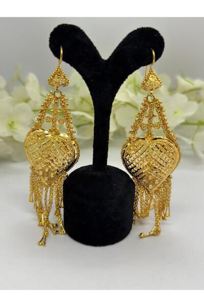 Constanza Exclusive 22 Ayar Altın Kaplama Hint Motifli Küpe 526