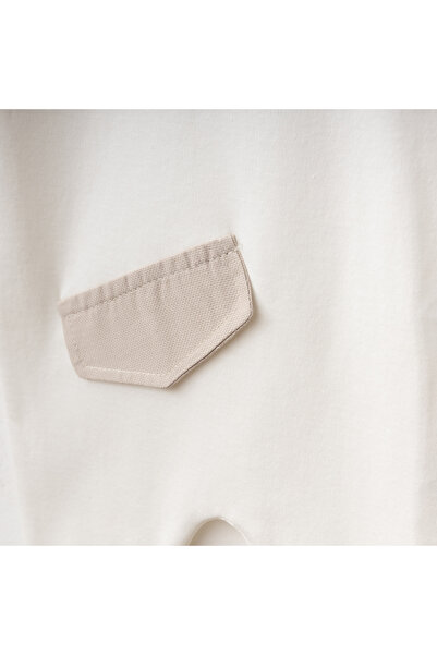 O Baby Smoking Suit with Bow Tie Baby Boy Romper & Hat - Ecru - 0-3-6 Months - 100% Cotton