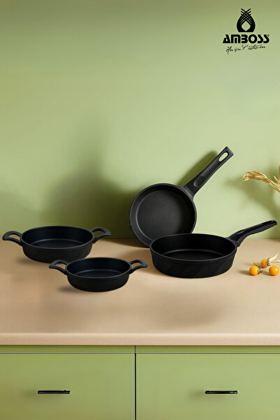 Amboss Σετ τηγανιών 4 τεμαχίων Super Double Casting Pan