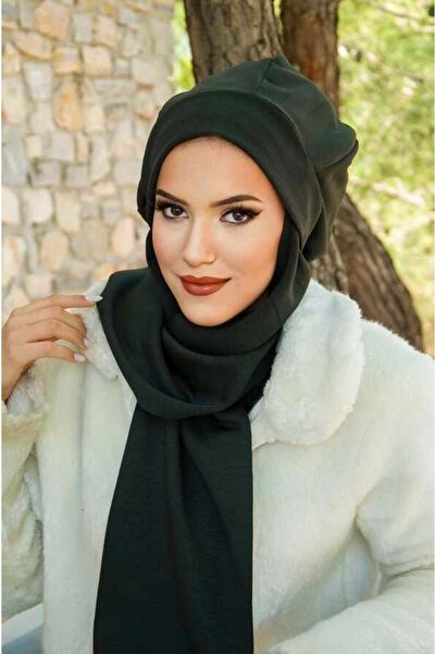 Aişe tesettür Black Khaki Ready-To-Wear Hijab Beret
