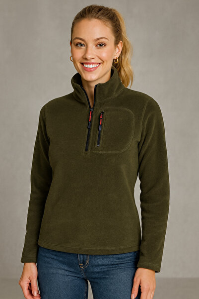 GENIUS STORE Polar pentru femei cu jumătate de fermoar