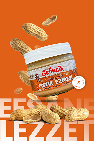 Gelincik Kahvaltılık Sürülebilir Doğal Katkısız 320gr Özel Üretim Parçacıklı Fıstık Ezmesi