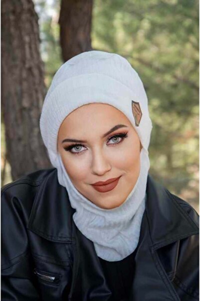 Aişe tesettür Μάσκα με κορδόνια σε ανοιχτό λευκό χρώμα