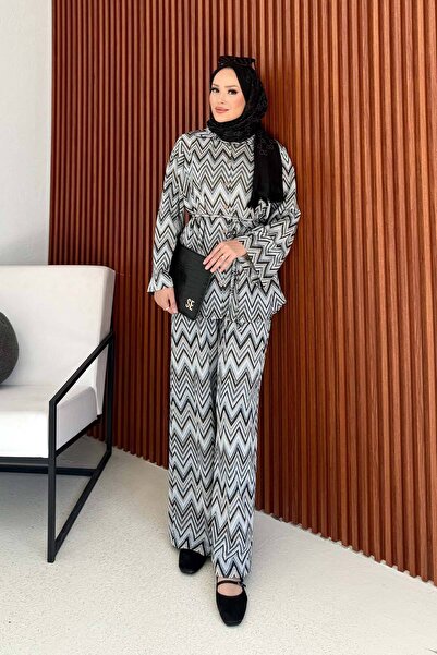 Melike Tatar Zik Zak Knitted Suit 32-3605