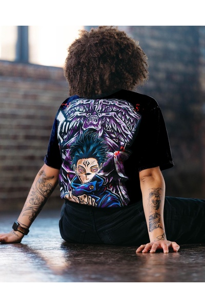 SHINOBIX Jujutsu Kaisen Anime Megumi Meguna X Mahoraga Oversize Printed T-Shirt