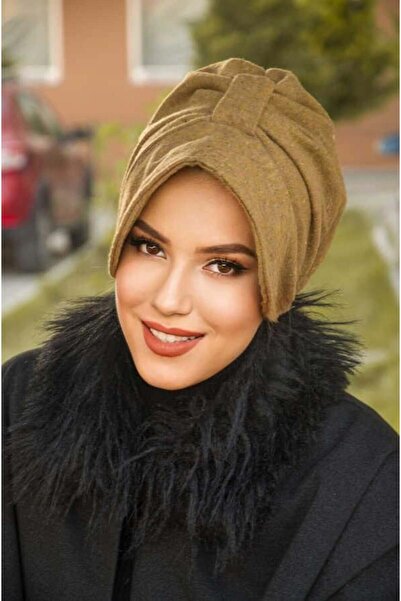 Aişe tesettür Hardal Melanj Kaşe Şapka Bone