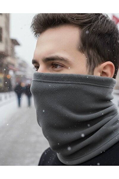 Özpak Anthracite Gray Fleece Neck Collar Beanie