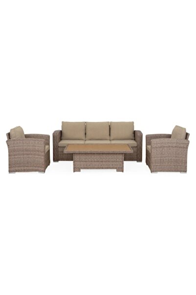 Maison Mex Set mobilier grădină/terasă 4 piese cu masă reglabilă pe înălțime,...