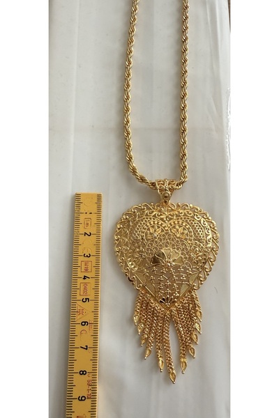 Constanza Exclusive 22 Ayar Altın Kaplama Burgu'lu Hint Motifli Set Kolye Ve Küpe 526
