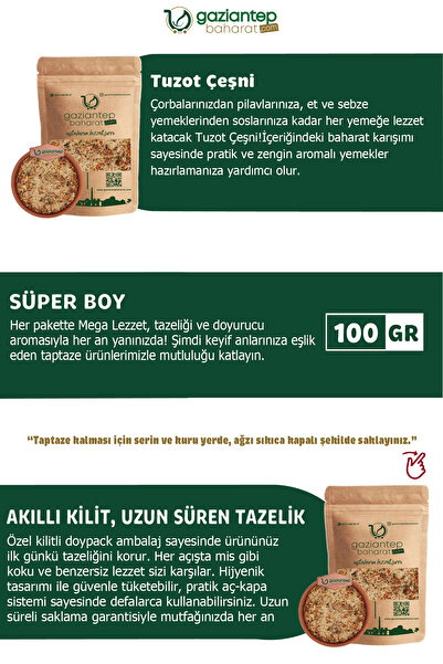 Gaziantep Baharat Tuzot Çeşni 100 gr - Doğal Lezzet Ve Şifa Kaynağı