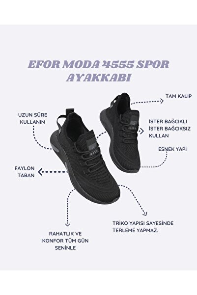 eformoda by emre yılmaz Чорний білий унісекс трико кросівки зручні дихаючі спортивні кросівки без запаху без запаху 4555