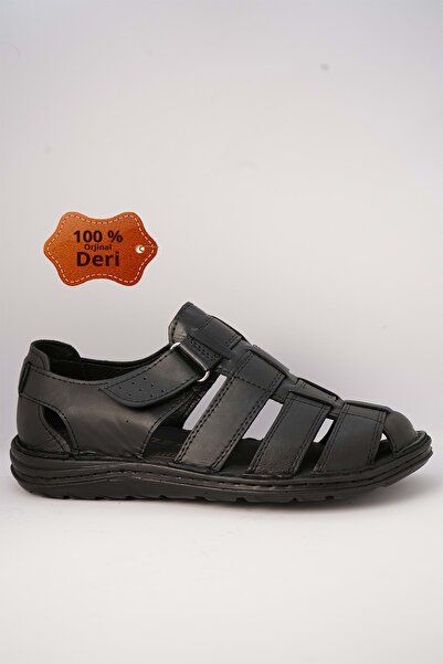 Kristal Kr.100 Anatomical Sole Closed Front Genuine Leather Men's Sandals