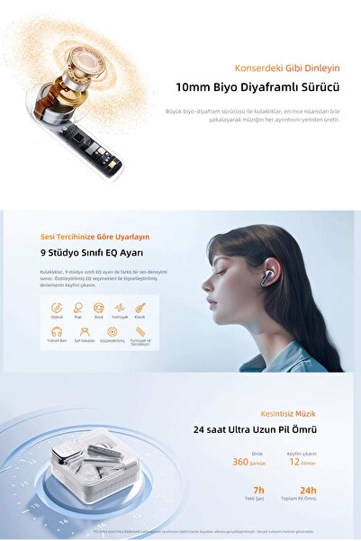 QCY T31 Melobuds Neo ENC 4 Mikrofon Dijital Güç Göstergesi Bluetooth 5.3 Kablosuz Kulaklık