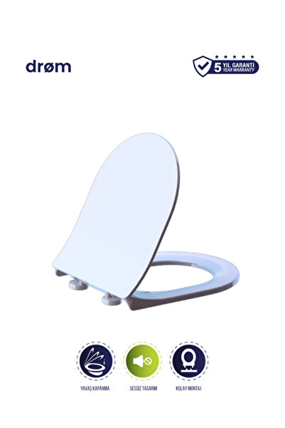 drom Gala Termoplast Yavaş Kapanan Klozet Kapağı (Üstten Montaj - Örtme)