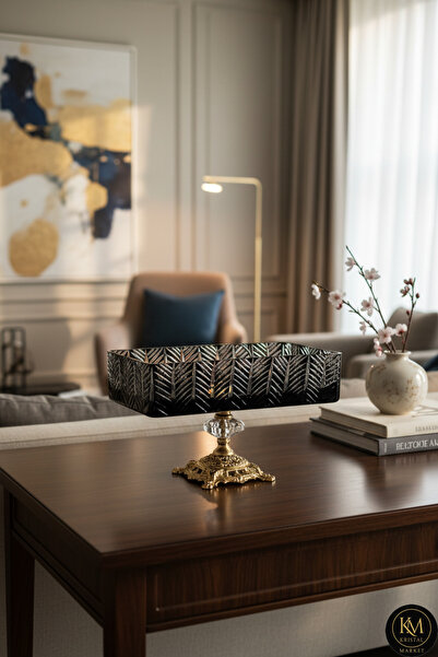 Kristal Market El Yapımı Kristal Paris Desenli Baton Dekoratif Sunumluk Sofra...