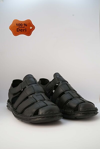 Kristal Kr.100 Anatomical Sole Closed Front Genuine Leather Men's Sandals