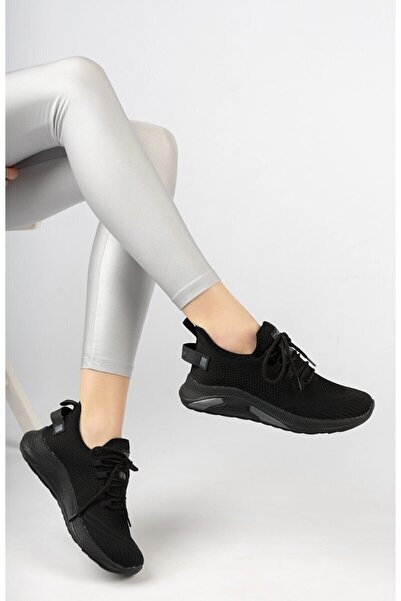 eformoda by emre yılmaz Siyah Unisex Triko Sneaker Rahat Hava Alabilen Kokusuz Spor Ayakkabı 4555
