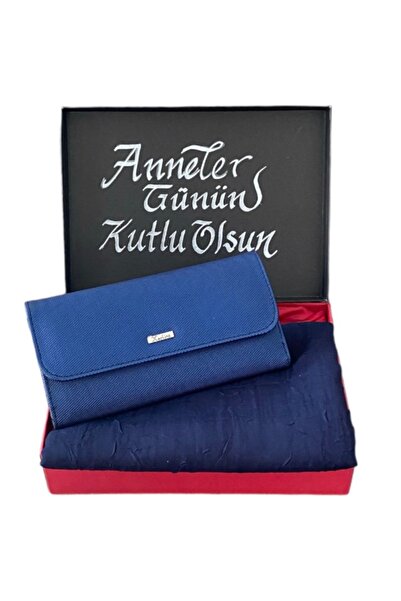 Carlino Шкіряний жіночий гаманець Karlino з бамбукового плоту темно-синього кольору