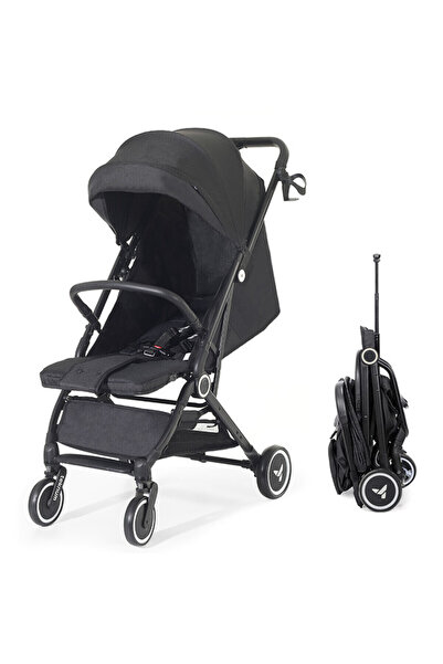 TEKNUM عربة أطفال للسفر مع حامل أكواب القهوة - أسود