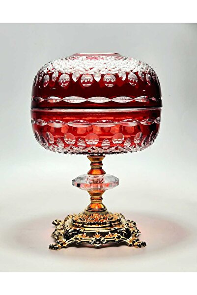 Kristal Market El Yapımı Kesme Kristal Royal Desen Dekoratif Sunumluk Kapalı Peçetelik