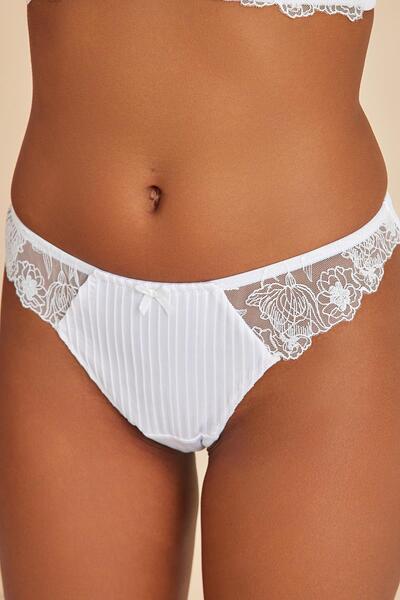 Amarelle Paris Ecru Lace String Panties