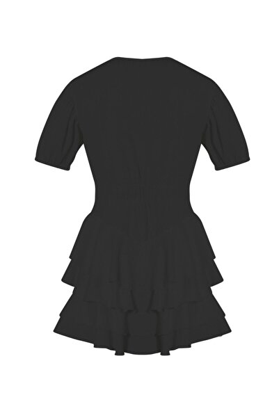 La Sarta Rochie neagră cu volane Vernazza