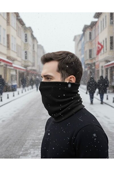 Özpak Black Fleece Neck Collar Beret