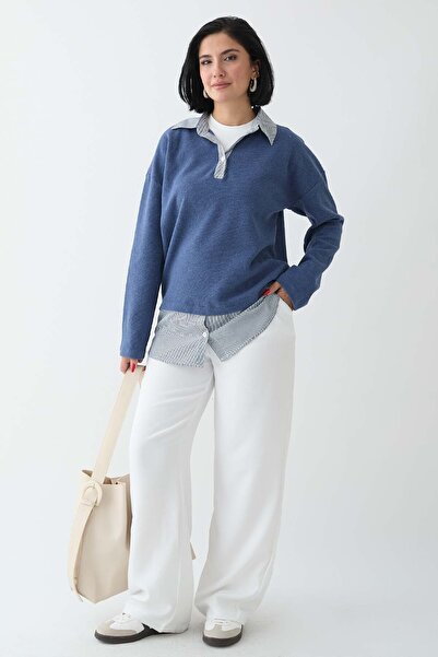 InStyle Світшот з тканини Indigo Thessaloniki