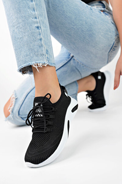 eformoda by emre yılmaz Чорний білий унісекс трико кросівки зручні дихаючі спортивні кросівки без запаху без запаху 4555