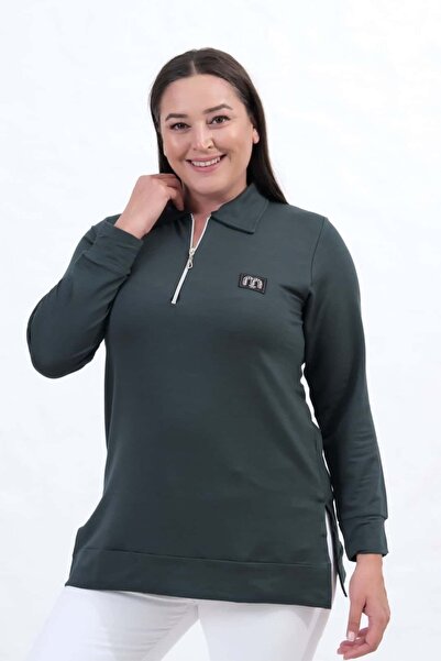 tarzımsüper Γυναικείο μαντίρι με φερμουάρ, κρυστάλλινο ύφασμα με σχισμή, τουνίκ