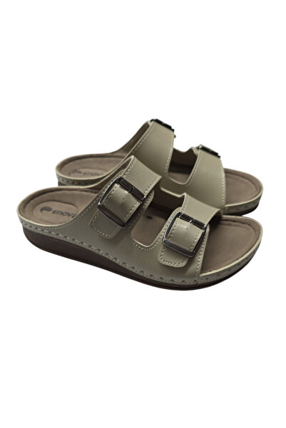 Benittokids Enova Double Buckle Orthopedic Daily Soft Faux Leather Home and Outdoor Slippers