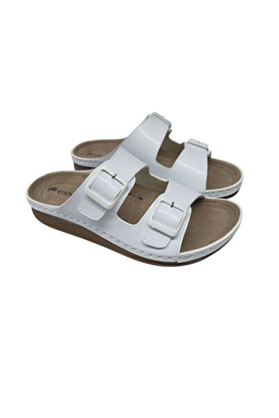 Benittokids Enova Double Buckle Orthopedic Daily Soft Faux Leather Home and Outdoor Slippers