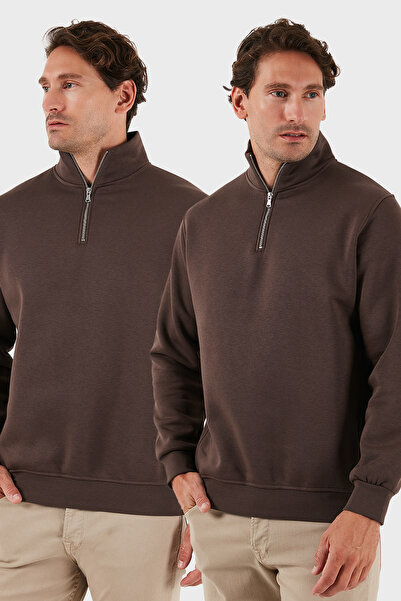 Buratti Βαμβακερό μπλουζάκι με κανονική εφαρμογή με ψηλό γιακά 2 συσκευασίες ...