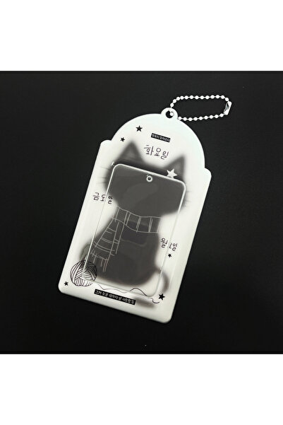 Choice White Cat Cute Black And White Kitty Card Holder Kpop Cute Cat'S Ears ...