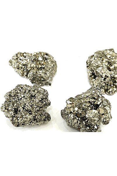 Tesbih Atölyesi Sertifikalı Ham İşlenmemiş Doğal Pirit Taşı Kütle 30-35 mm - Bereket ve Güç Taşı