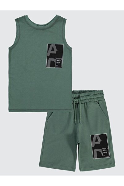 Civil Boys طقم كابريلي من النوع مطبوع للأعمار من 6-9 سنوات - كاكي