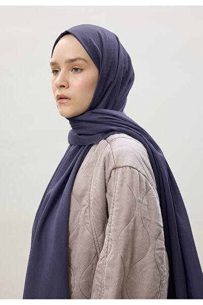 Fresh İnce Pamuk Vual Şal Morcivert