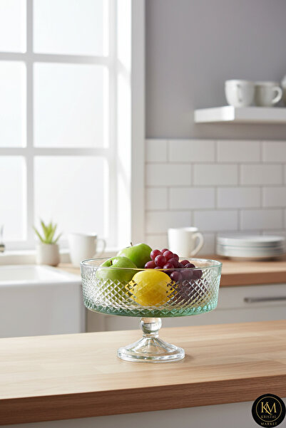 Kristal Market KESME KRİSTAL EL İŞÇİLİĞİ AYAKLI 25 CM KASE KARİZMA