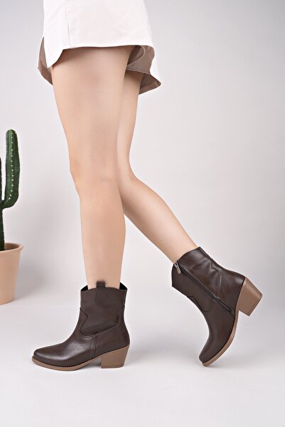 BAHRİNA Western Acı Kahve Kısa Kovboy Çizme