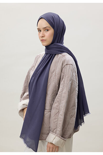 Fresh İnce Pamuk Vual Şal Morcivert