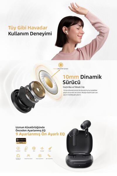 QCY Buds Bluetooth Kulaklık Ipx4 35 Saat Ultra Uzun Pil Ömrü Düşük Gecikme 0.06s Aı Siyah