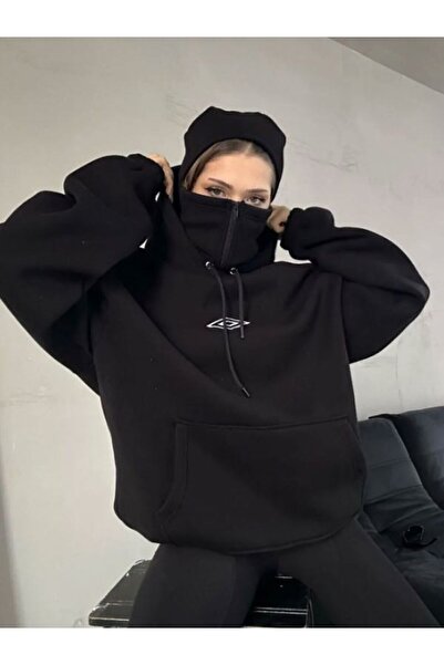 Gameyal Unisex Hooded 3-Strap Oversized Sweatshirt with Balaclava