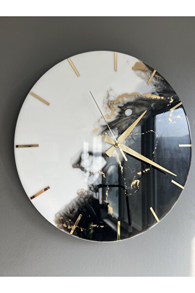 Sultan Tasarım Ceas de perete elegant cu design epoxidic de 40 cm - diametru ...