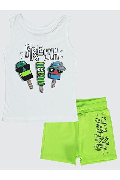 Civil Boys Fresh Printed Shorts Set for Ages 2-5 - White2-3 Years Old