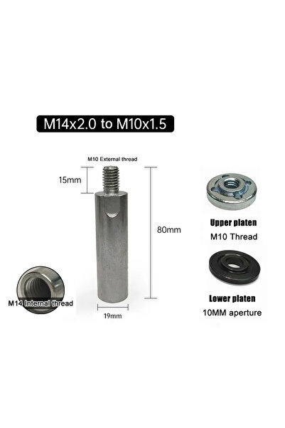 Choice L80 set M14 to M10 Angle Grinder Adapter Durable Thread Slotting Tool for Polishing Connecting Rod R