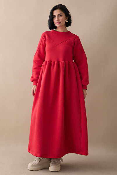 InStyle Rochie cu mânecă cu balon Elenor - roșie