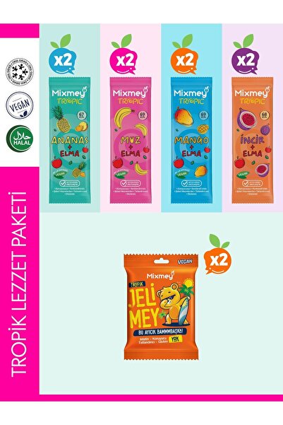 mixmey Tropical Flavor Pack – 10 Pieces |   Tropical Fruit Bar Jelimey – Healthy Snacks (10 Pcs)