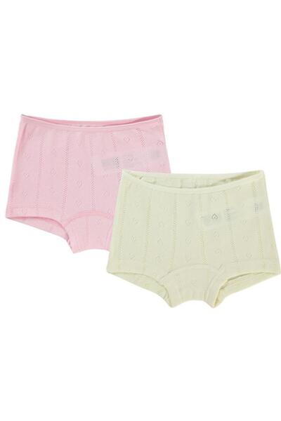 Civil Girls Jacquard Heart 2-10 Years Old 2-Piece Boxer Set - Ecru8-9 Years Old