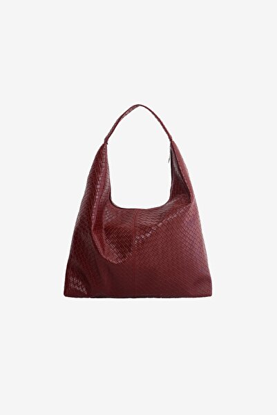 MARSEPTUN Sole Knitted Textured Claret Red Matte Bag