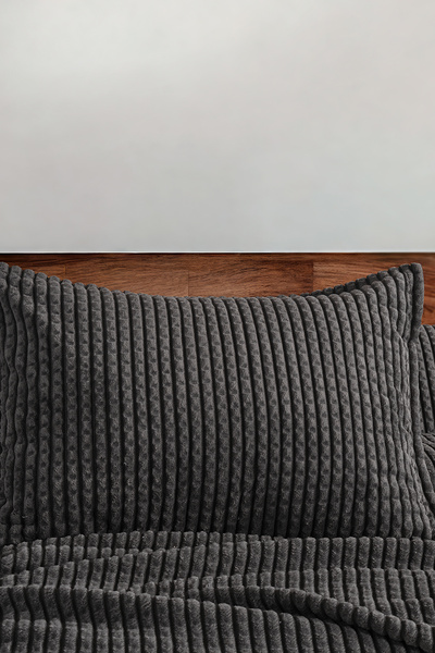 Doqu Home Mila Battaniye Seti Tek Kişilik Antrasit